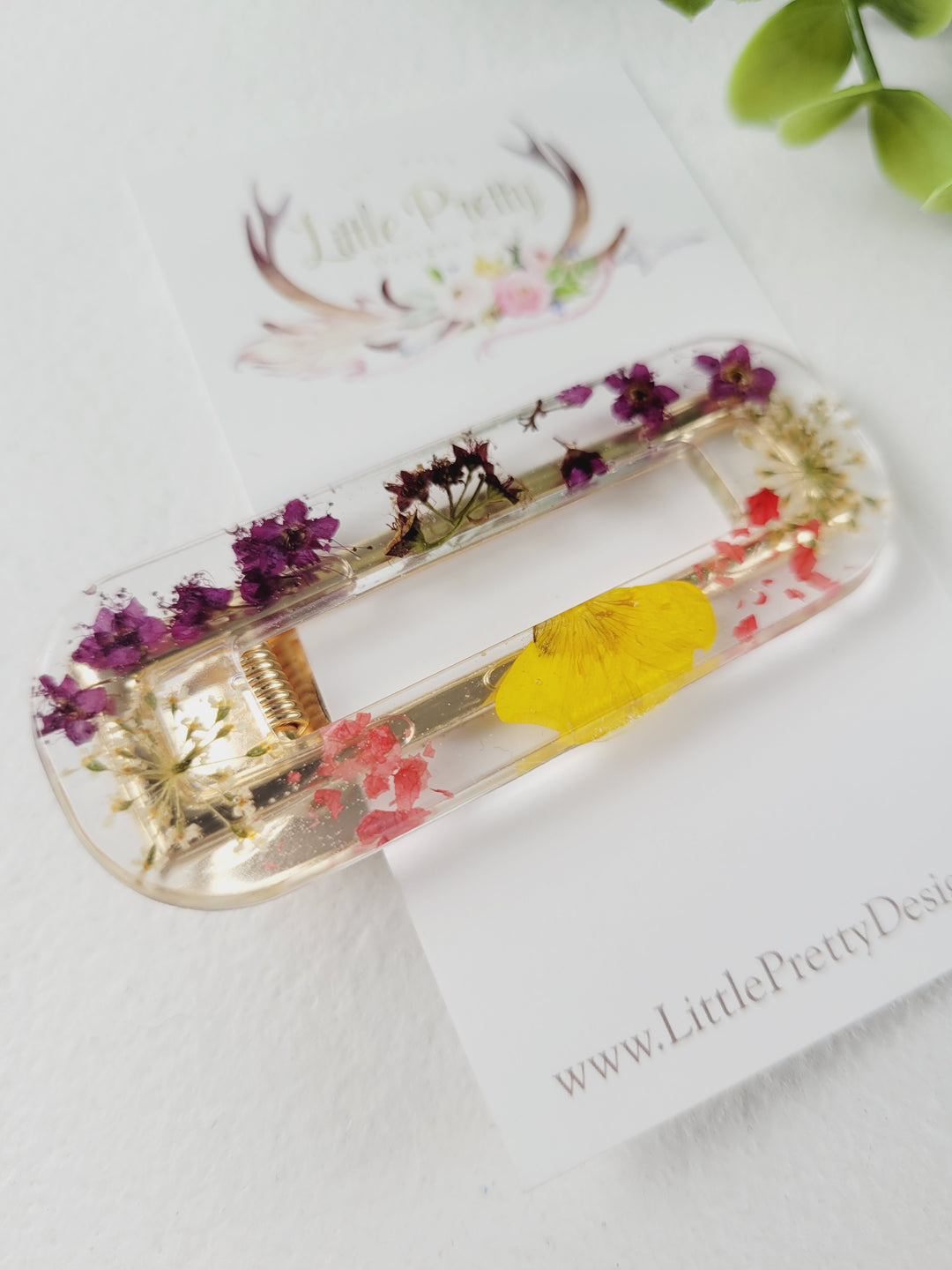 Little Pretty Designs, Pressed Floral Hair Clips