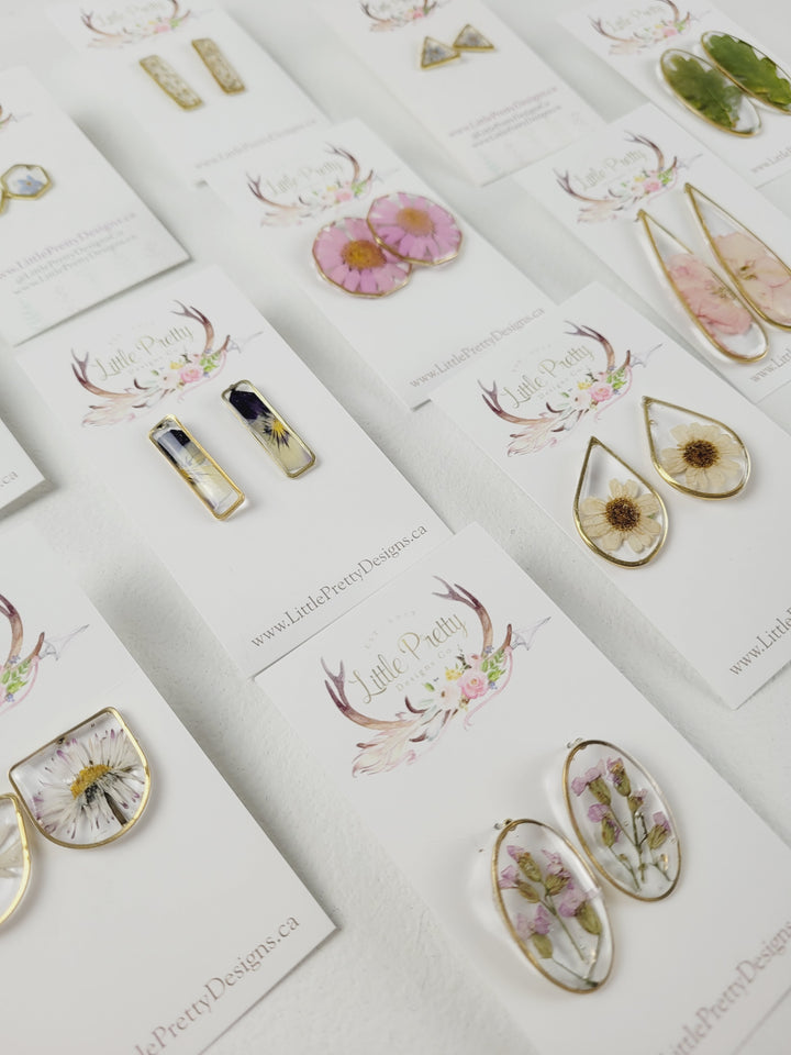 Little Pretty Designs, Pressed Flower Earrings