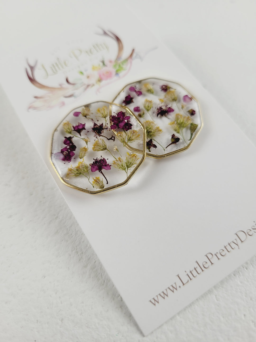 Little Pretty Designs, Pressed Flower Earrings