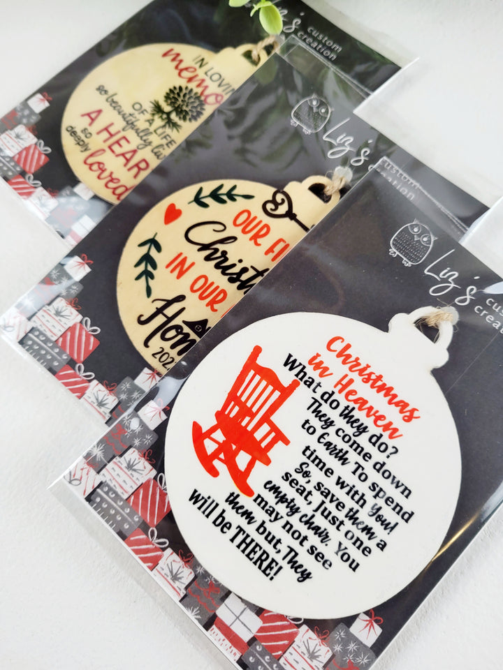Liz's Custom Creations, Wooden Printed Ornaments