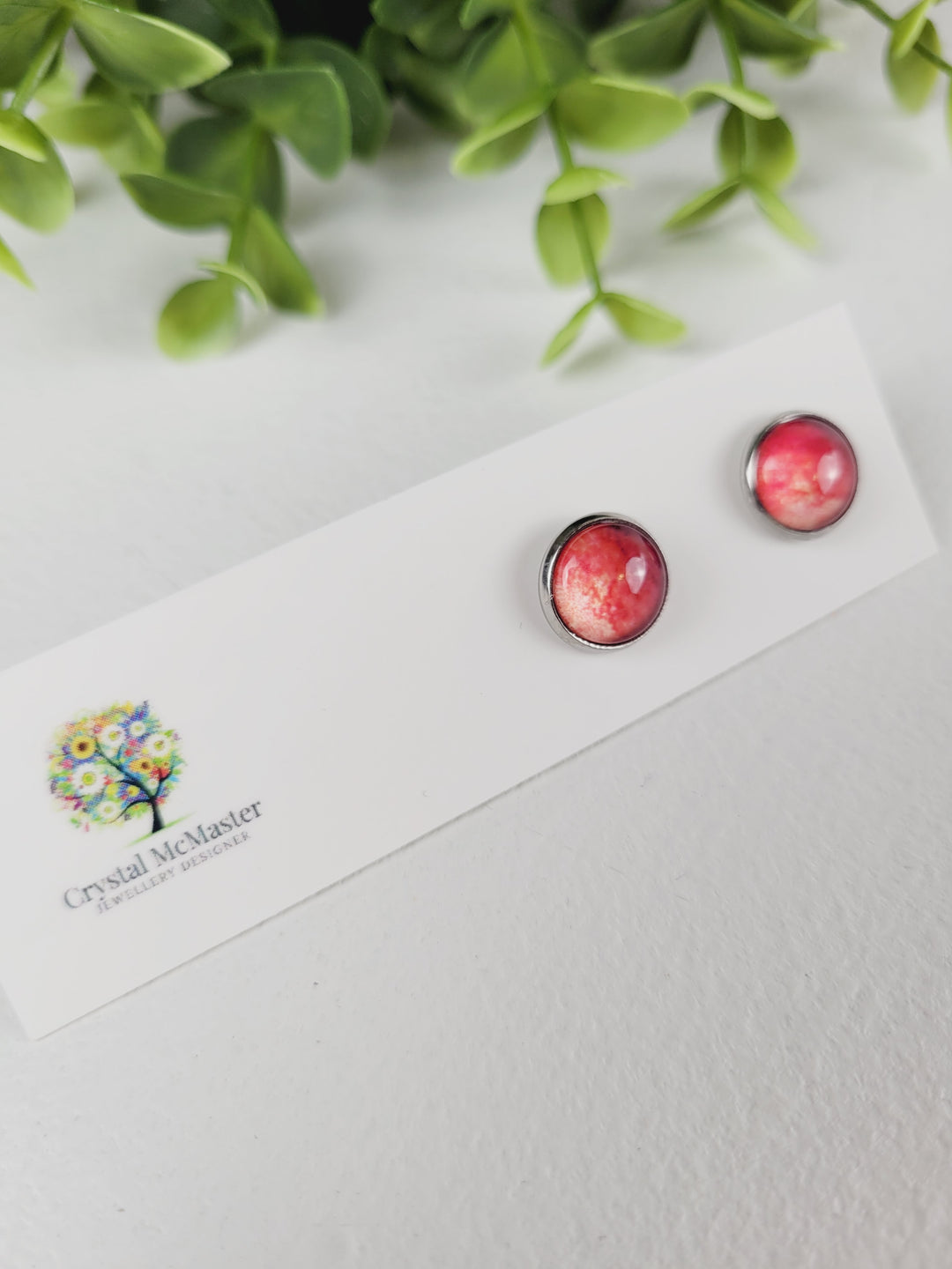 Crystal McMaster Jewellery, Stainless Steel Cabochon Studs