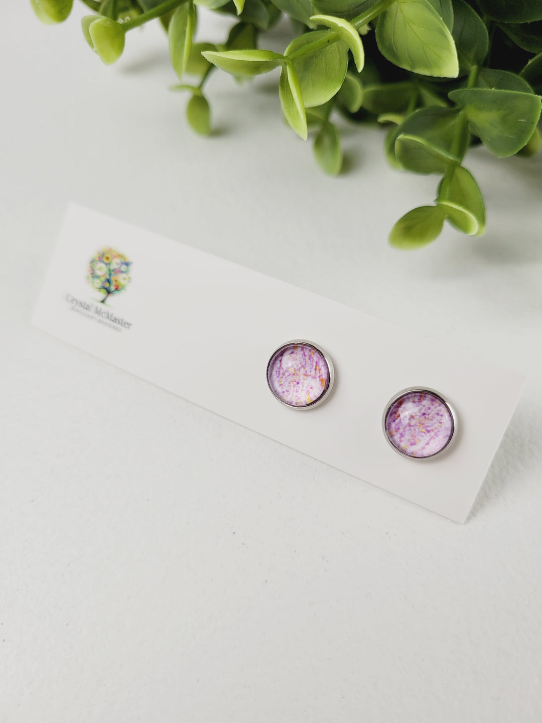 Crystal McMaster Jewellery, Stainless Steel Cabochon Studs