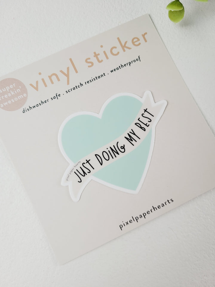 Pixel Paper Hearts, Weatherproof Vinyl Stickers