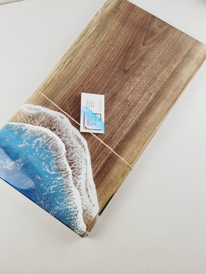 Kristi Scott Art, Resin Shoreline Charcuterie Boards