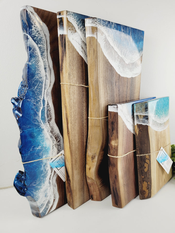 Kristi Scott Art, Resin Shoreline Charcuterie Boards