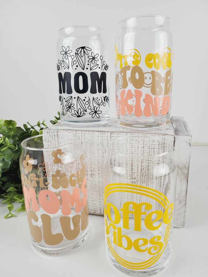 Liz's Custom Creations, Vinyl Designed Glass Drinkwear