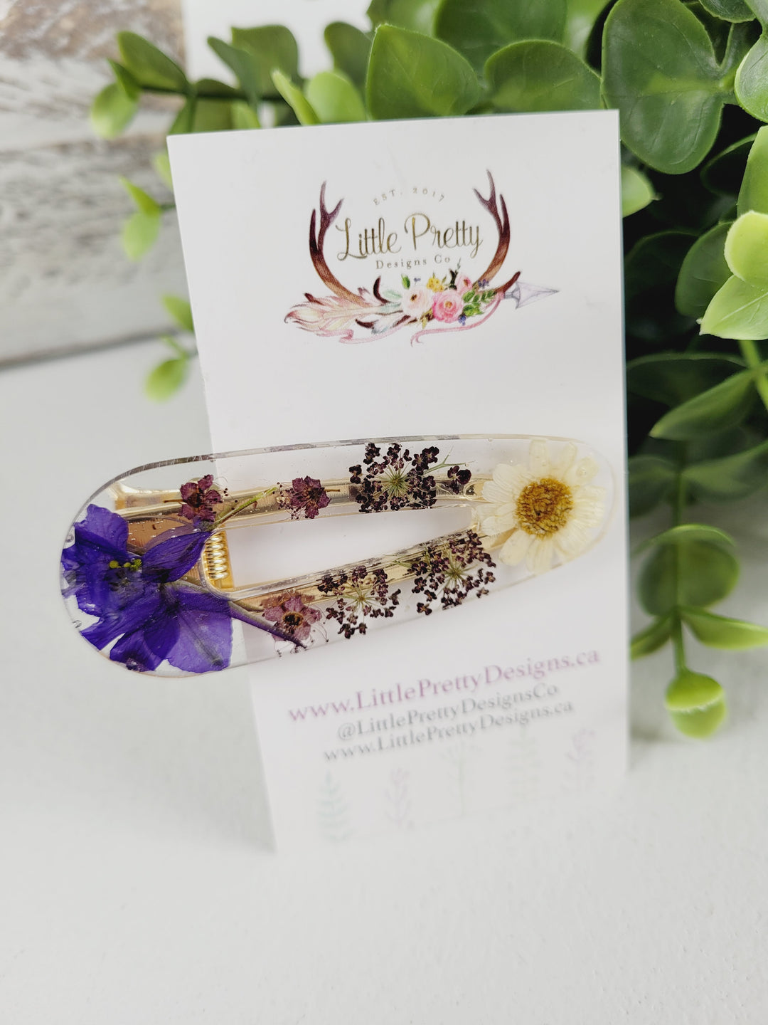 Little Pretty Designs, Pressed Floral Hair Clips