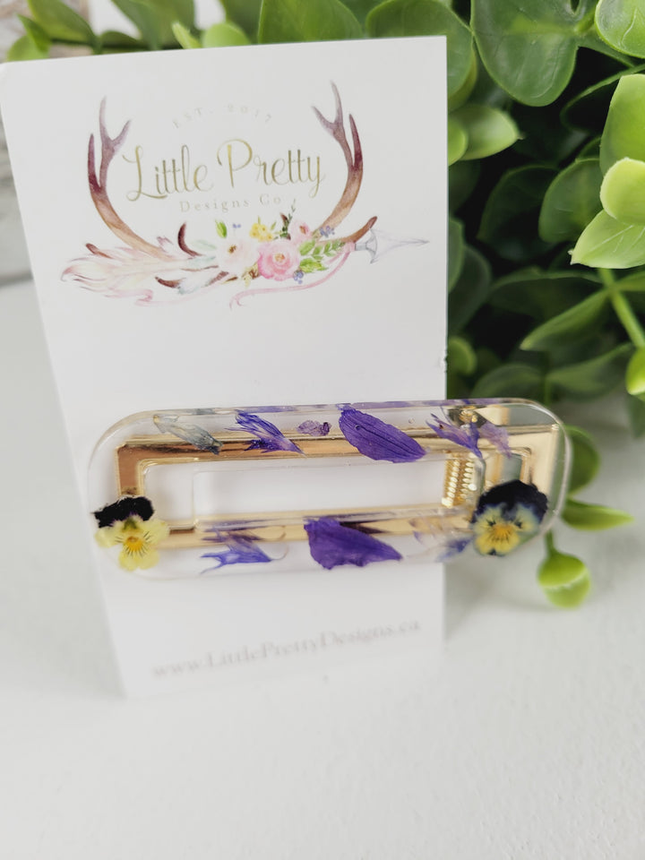 Little Pretty Designs, Pressed Floral Hair Clips