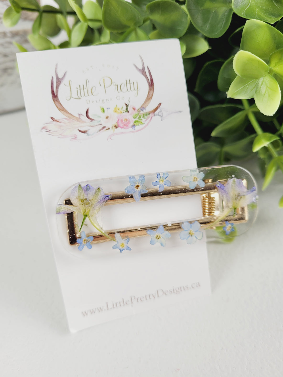 Little Pretty Designs, Pressed Floral Hair Clips