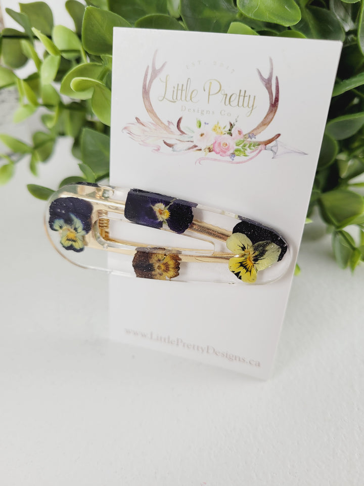 Little Pretty Designs, Pressed Floral Hair Clips