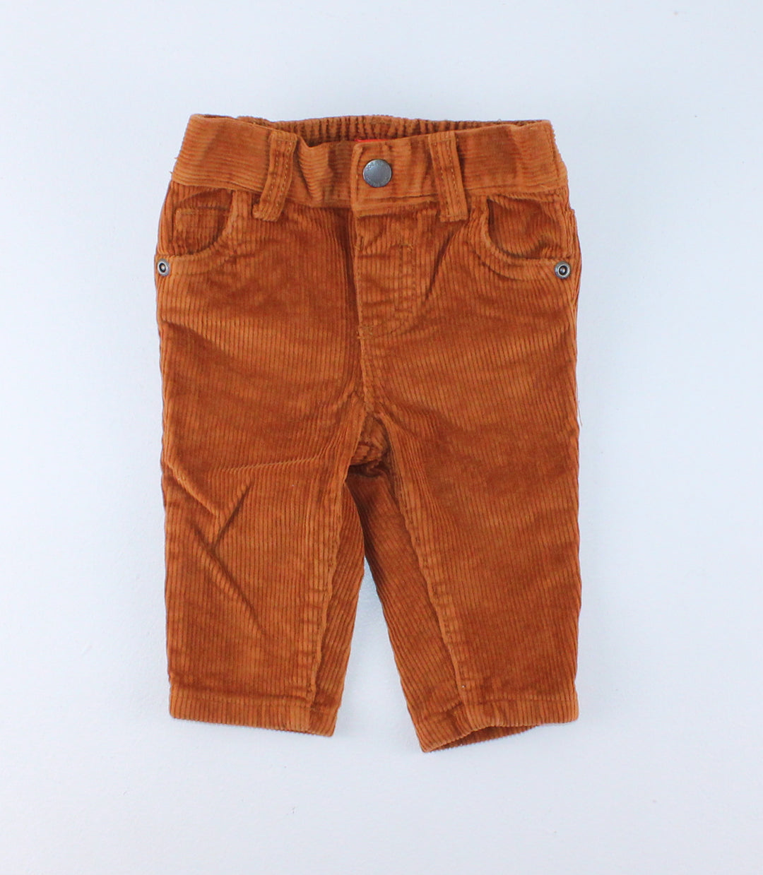 JOE FRESH RUST CORDUROY PANTS 3-6M EUC