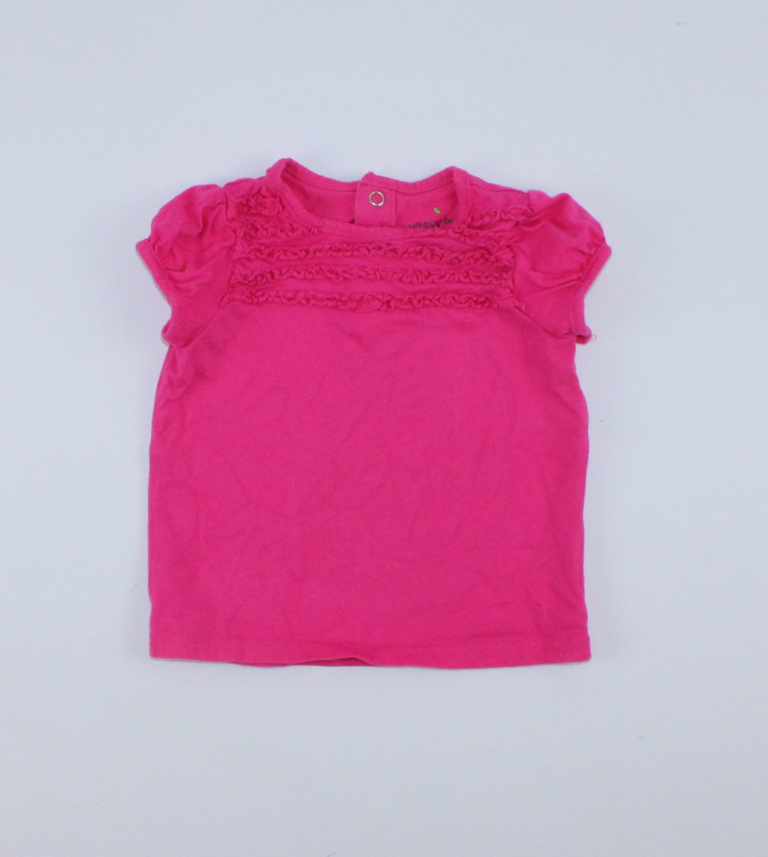 JUMPING BEANS PINK RUFFLE TOP 6-9M EUC