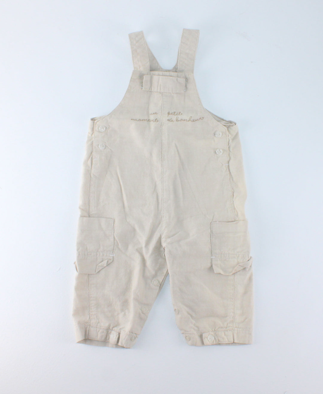 PETIT PIRATE TAN OVERALLS 6M EUC