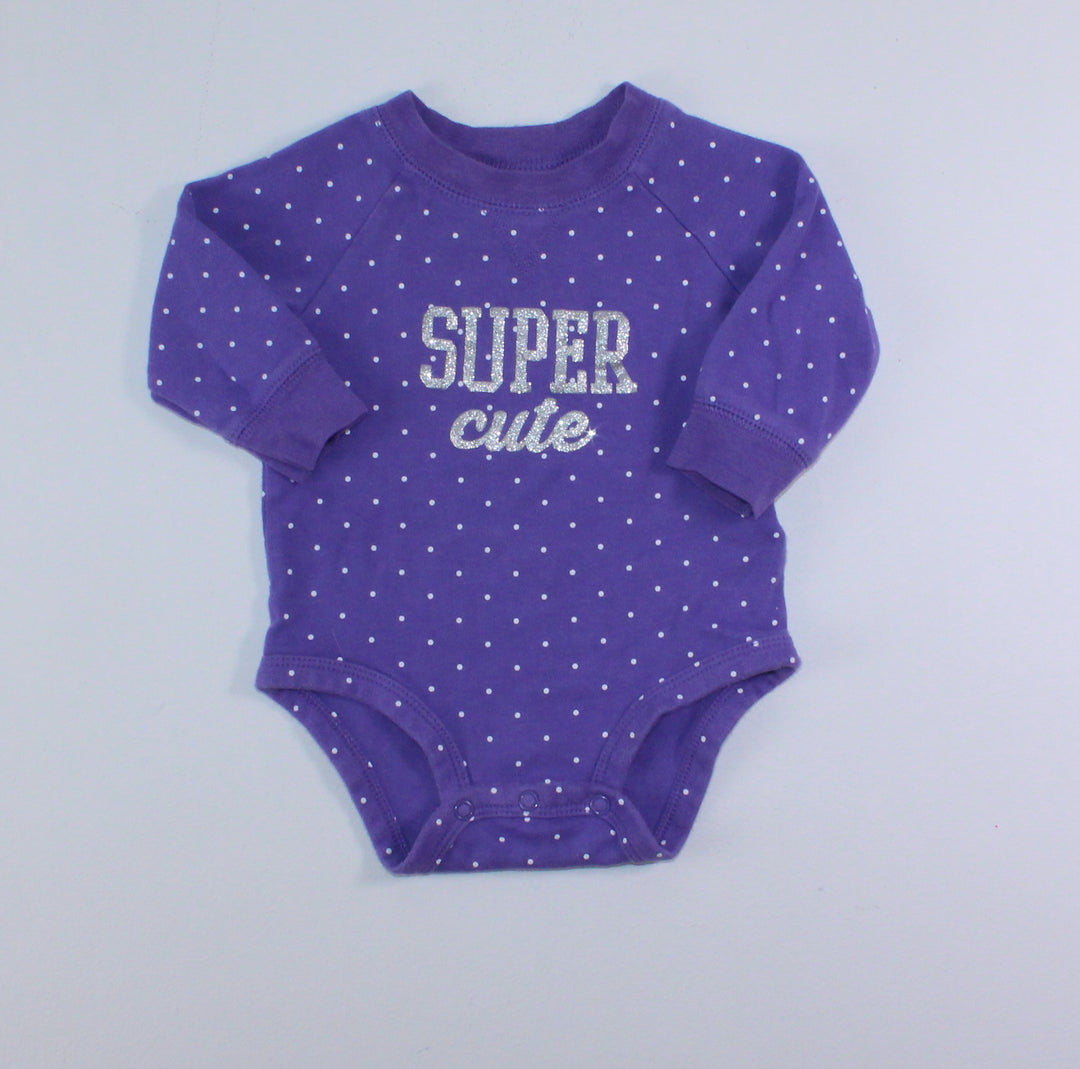 CARTERS PURPLE SUPER ONESIE 6M EUC