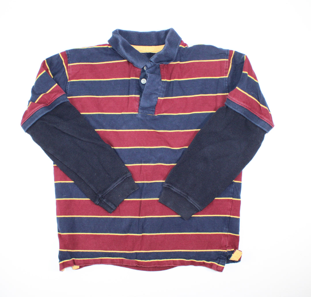 WOODLAND RED/BLUE POLO TOP 10Y EUC