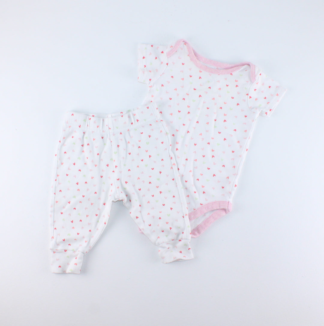 GEORGE HEART OUTFIT 3-6M EUC