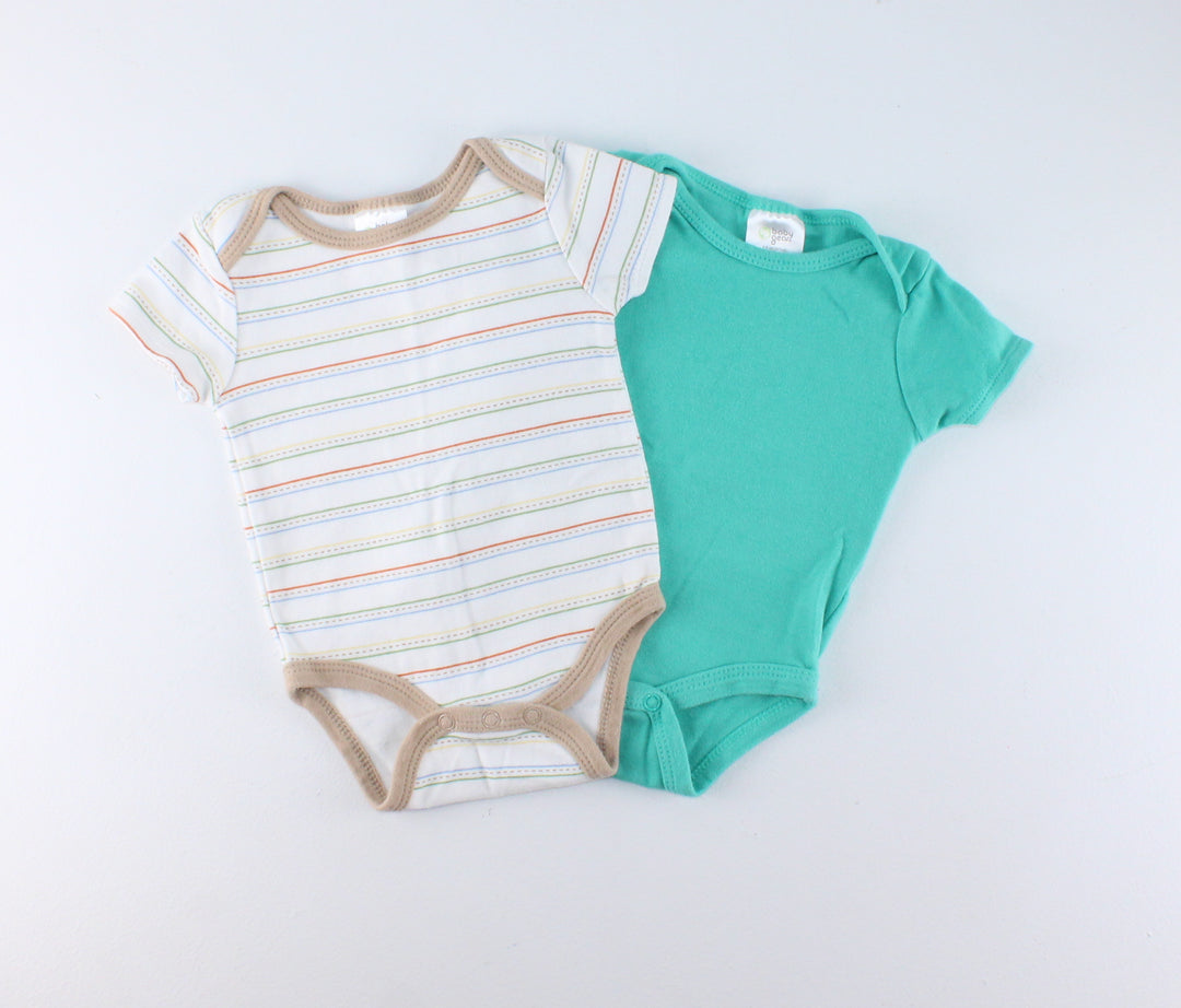 BABY GEAR 2 PACK ONESIES 3-6M EUC