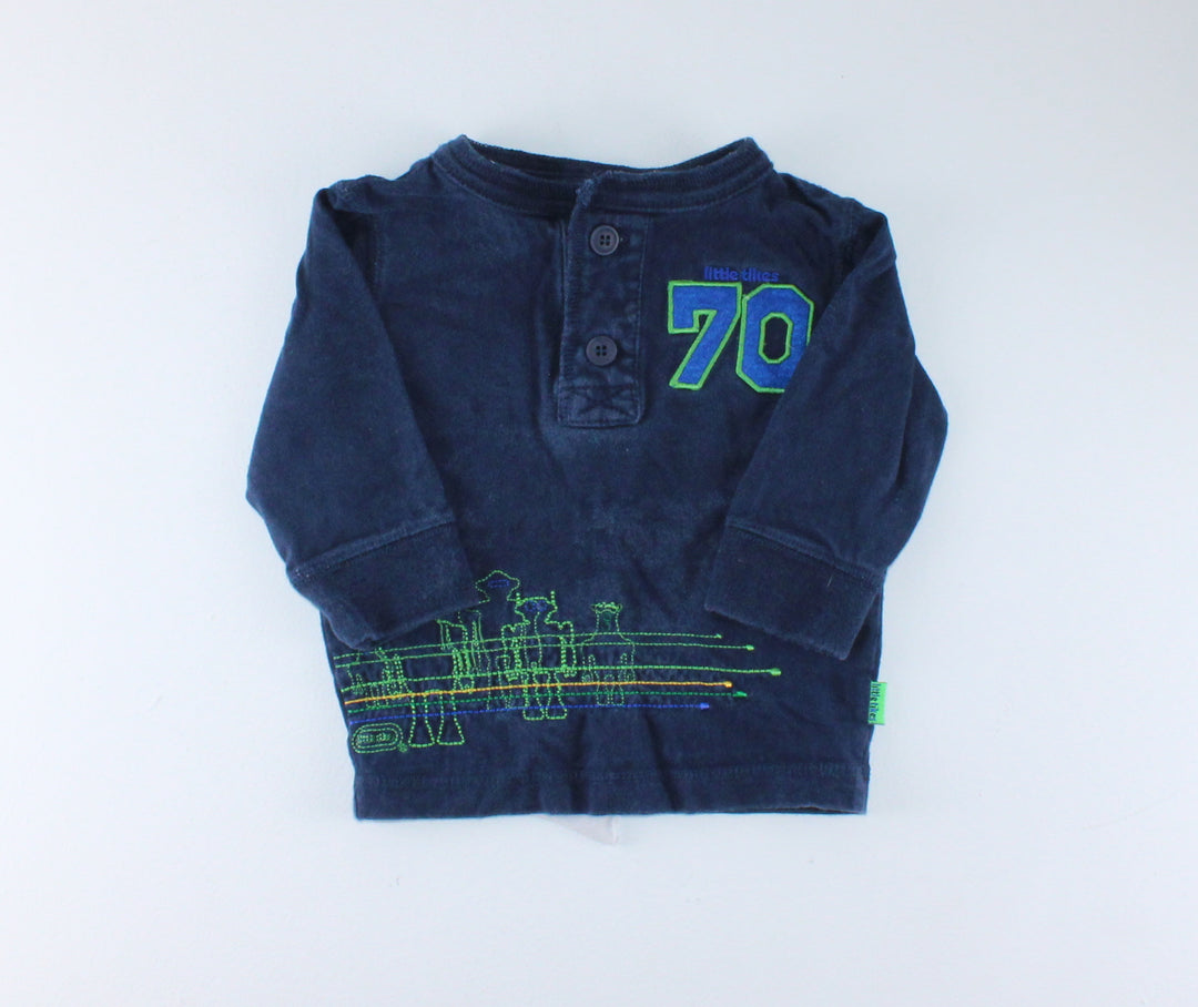 LITTLE TIKES NAVY TOP 6-12M EUC