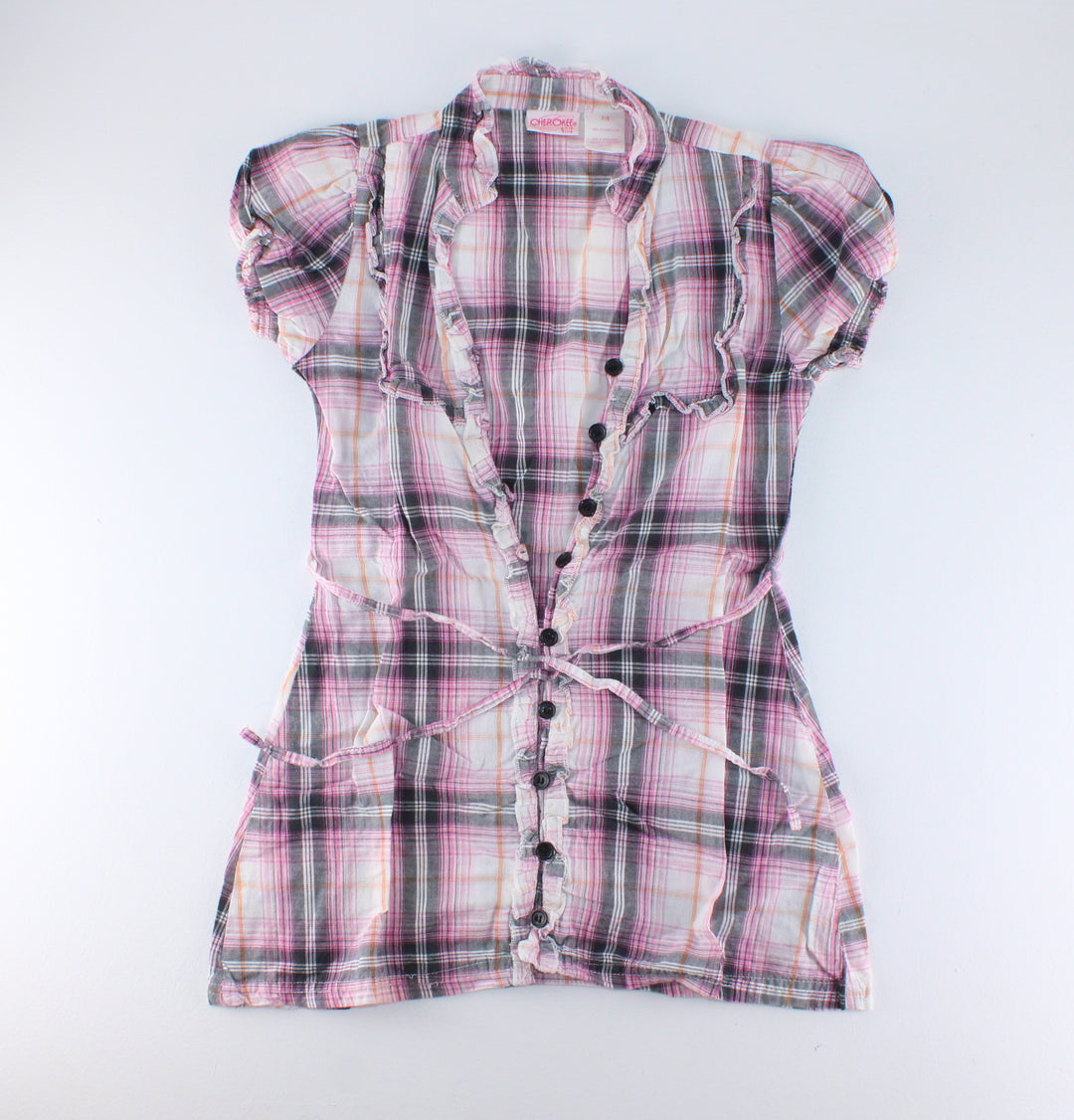 CHEROKEE PLAID TOP 7/8Y PRE-LOVED