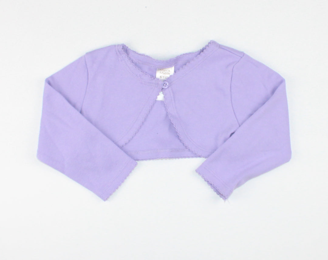 MARC AND MADDIE LILAC SHRUG 6-12M PRE-LOVED