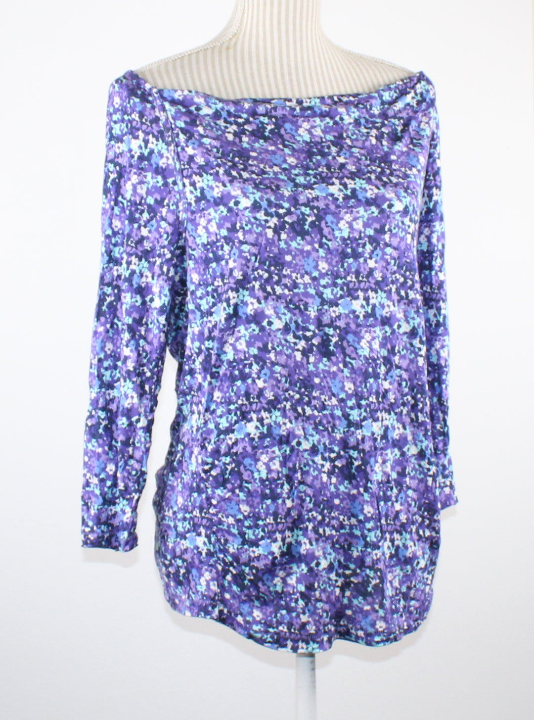 GEORGE BLUE FLORAL TOP LADIES LARGE PRE-LOVED