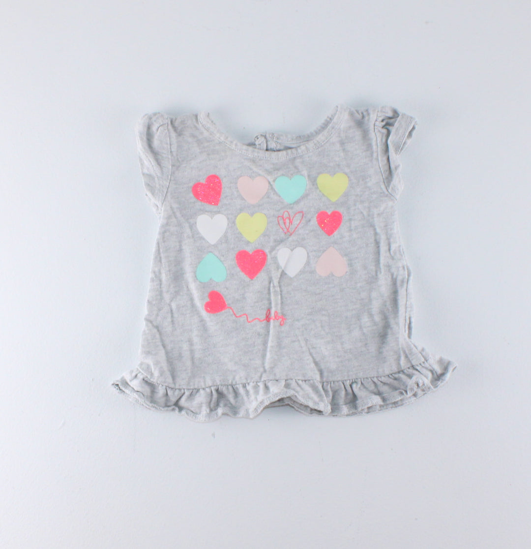 GEORGE HEART TOP 0-3M EUC