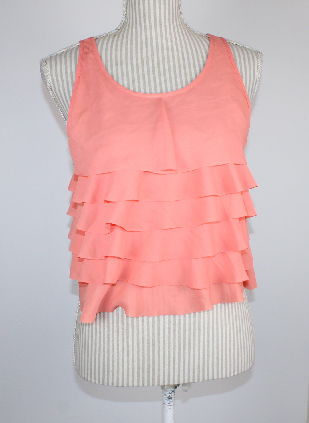 ALFRED SUNG PEACH LAYERED TOP LADIES SMALL PRE-LOVED