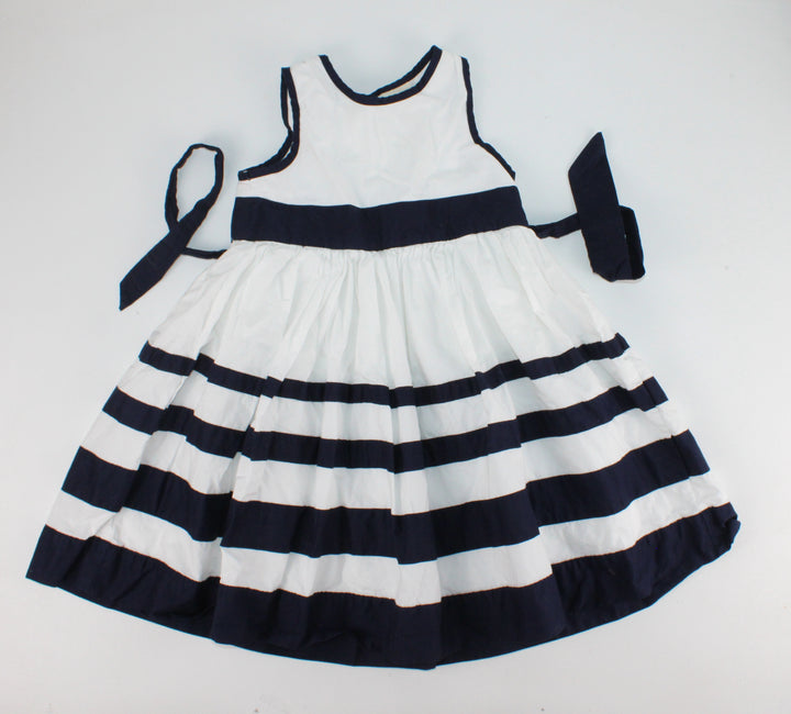 OSH KOSH NAVY & WHITE DRESS 5Y EUC/PC