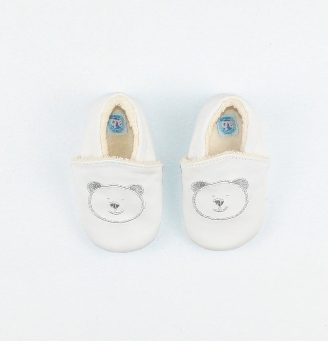 AUTHENTIC BABY WHITE BEAR SHOES APPROX SIZE 2-3 VGUC