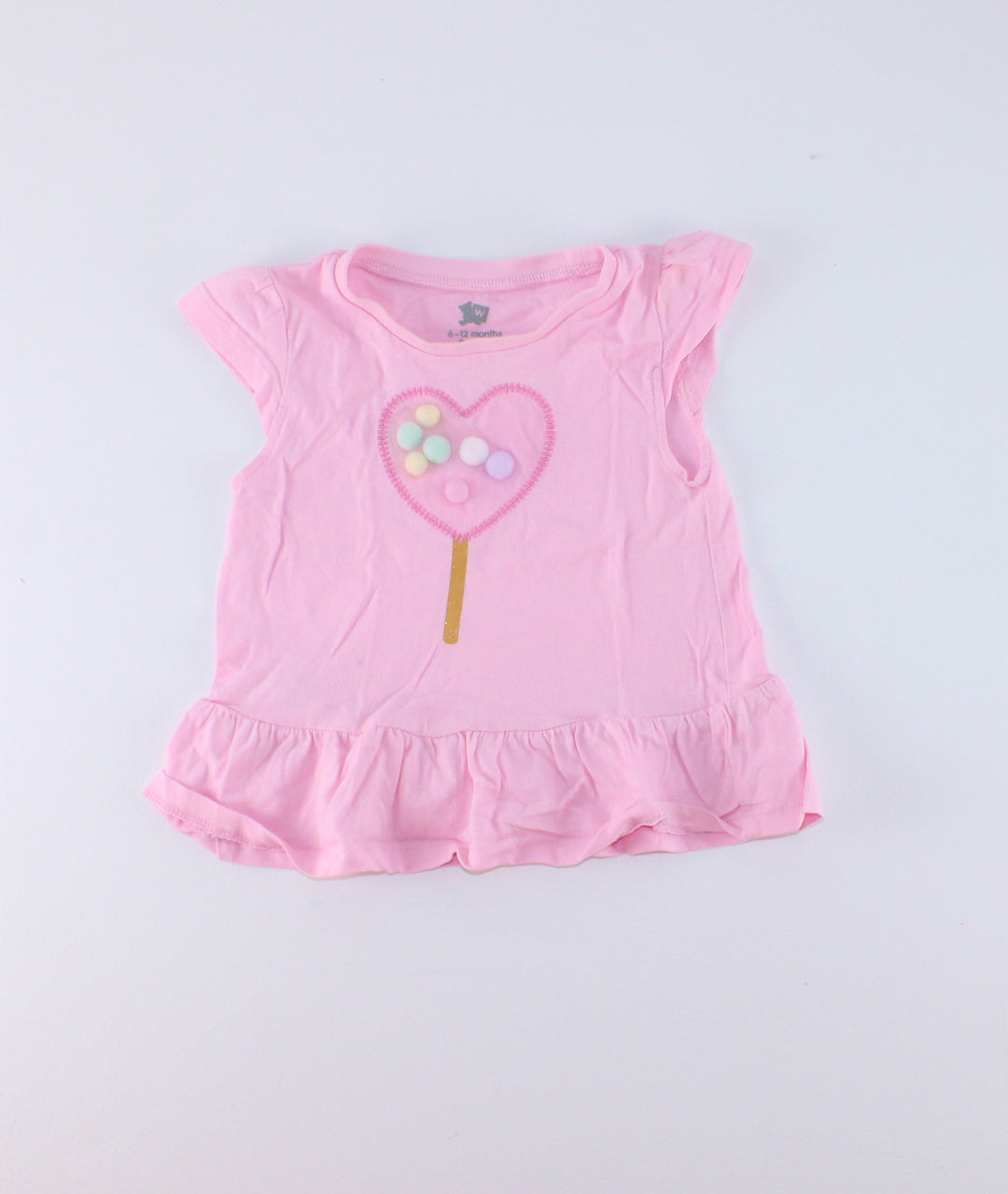WOOLWORTHS POPSICLE HEART TOP 6-12M EUC