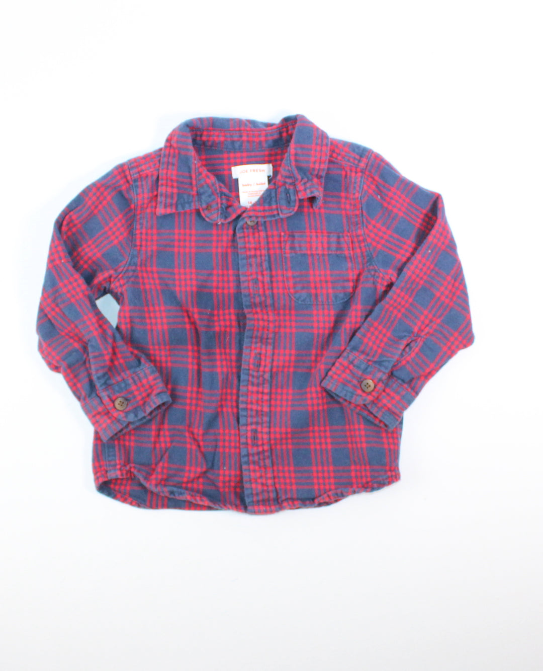 JOE FRESH PLAID TOP 18-24M EUC