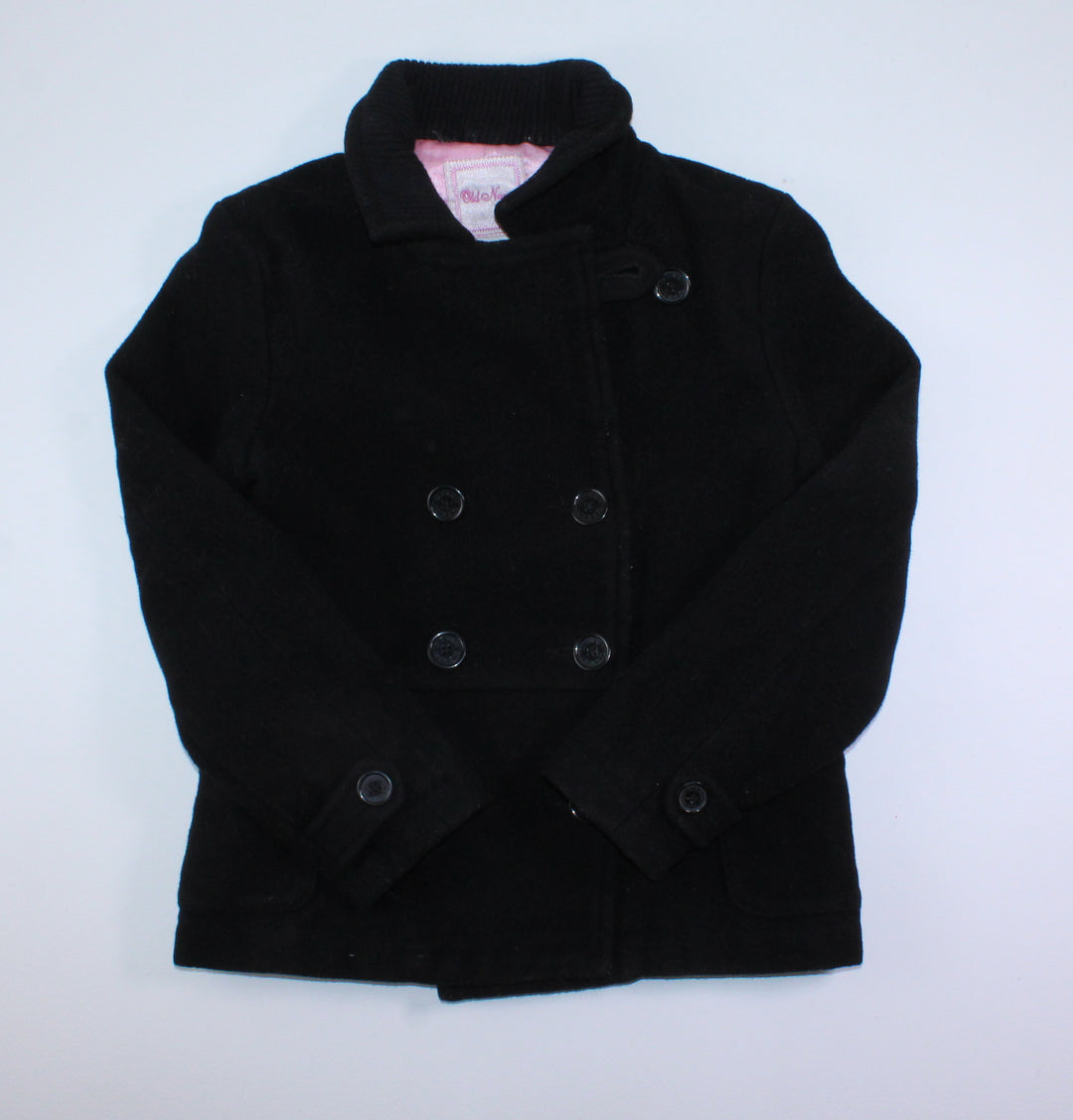 OLD NAVY BLACK WOOL COAT YMD EUC