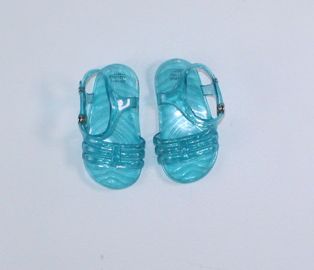TEAL JELLY SHOES APPROX INFANT SIZE 2 EUC