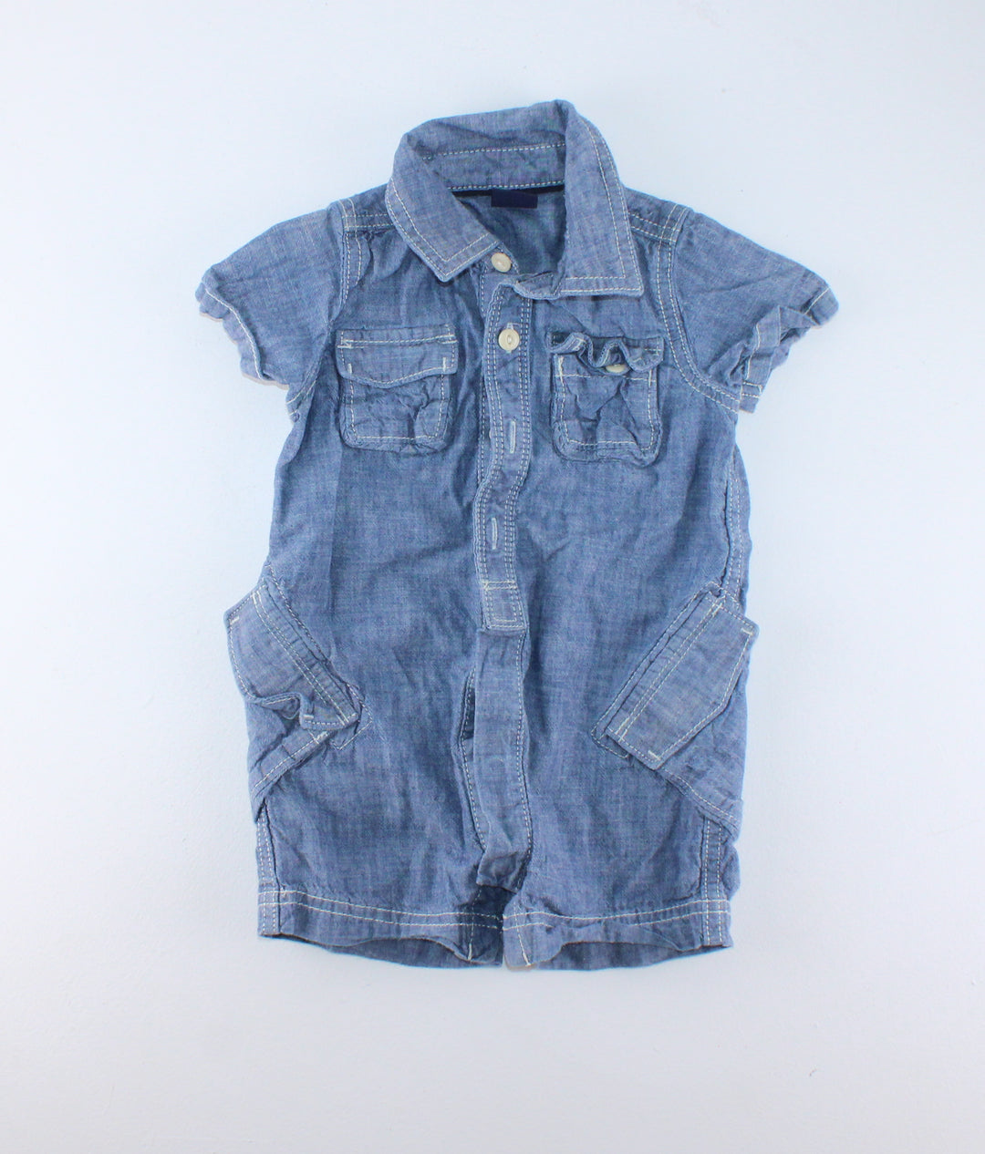 GAP DENIM ROMPER 6-12M EUC