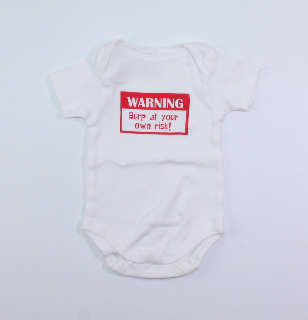 WARNING BURP AT YOUR OWN RISK ONESIE 3-6M EUC