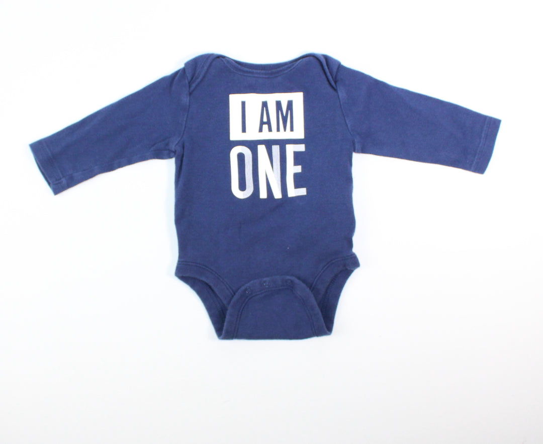 OLD NAVY BLUE ONESIE 3-6M EUC