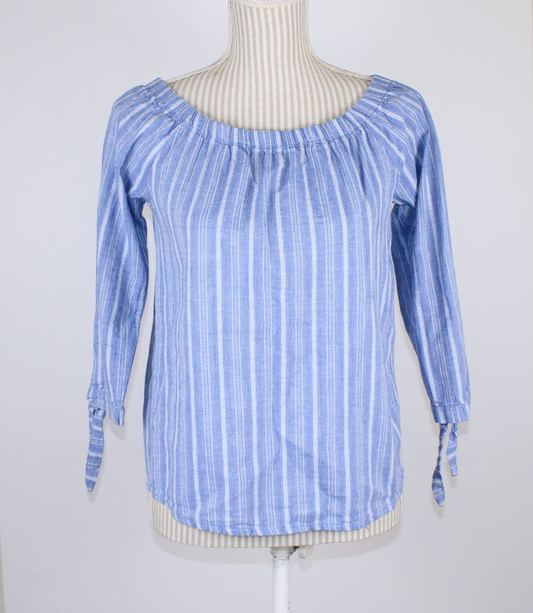 MY STYLE BLUE STRIPED TOP LADIES SMALL PRE-LOVED