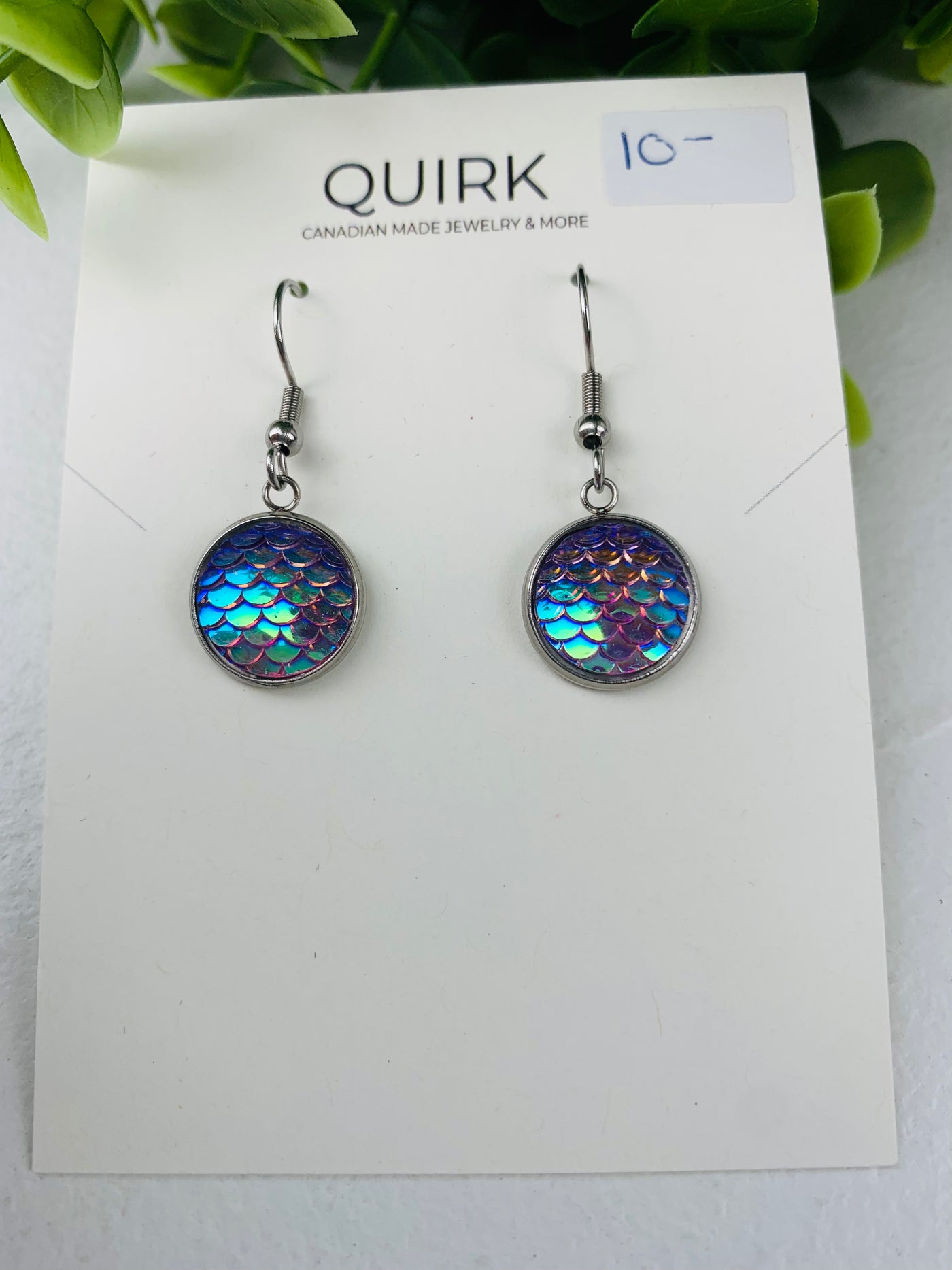 Quirk Handmade Jewelry, Stainless Steel Dangling Earrings
