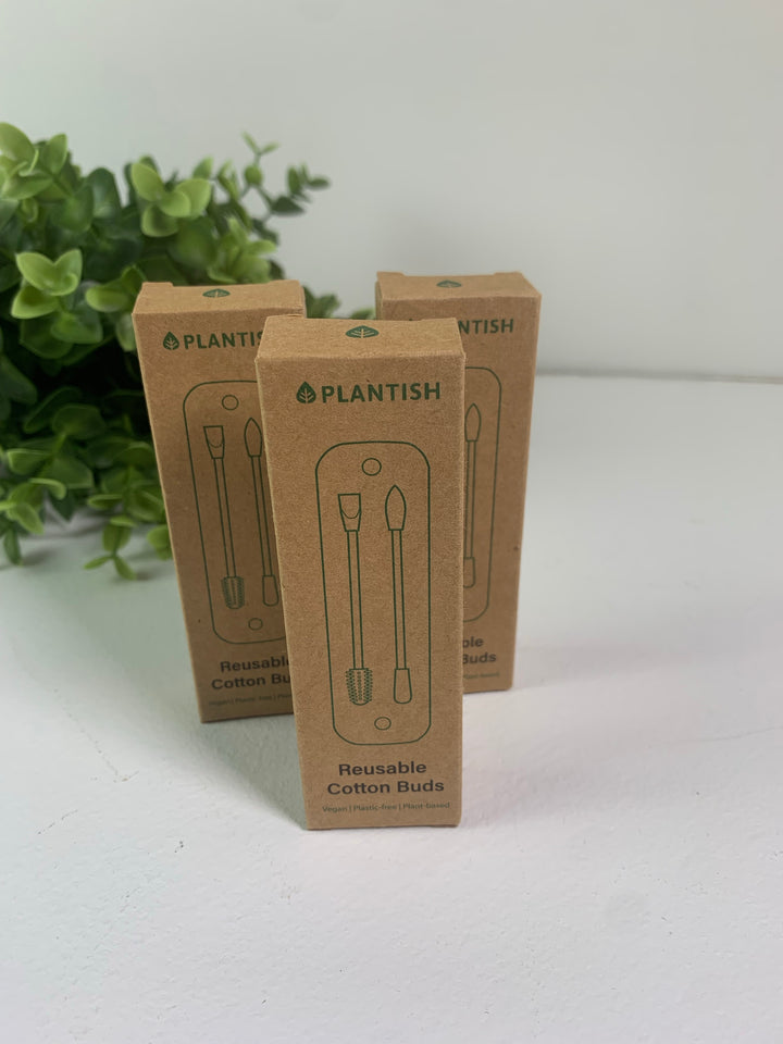 Plantish, Reusable Cotton Buds in Case