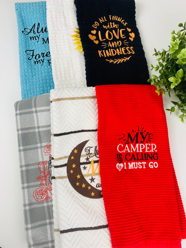 Choices, Embroidered Tea Towels